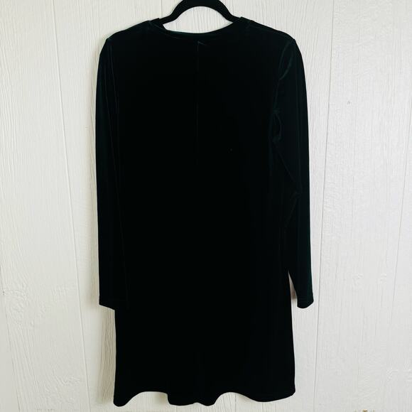 R.J. Collection by Chelsea Rousso Emerald Green Velvet Dress Jewel Tone Size 10 - Picture 7 of 12